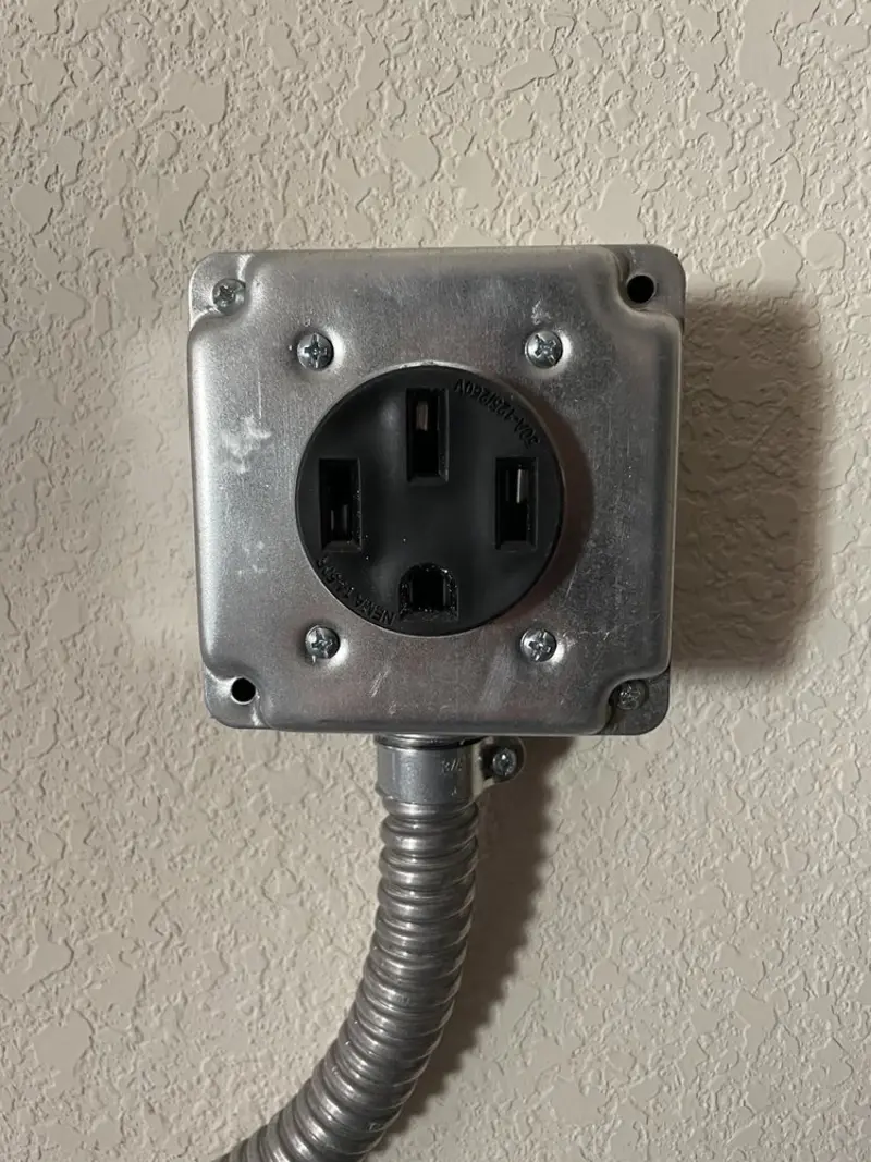 NEMA 14-50 outlet installed for Smart Home Electrical in Ashwaubenon