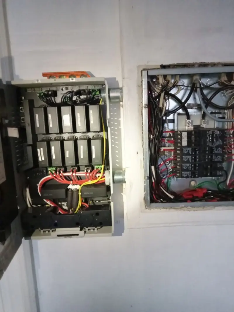 Electrical panel upgrade completed for Security Camera Wiring in Ashwaubenon